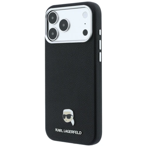 Etui Karl Lagerfeld Grained Karl Head Metal do iPhone 18 Pro Max / 17 Pro Max czarne (2/8)