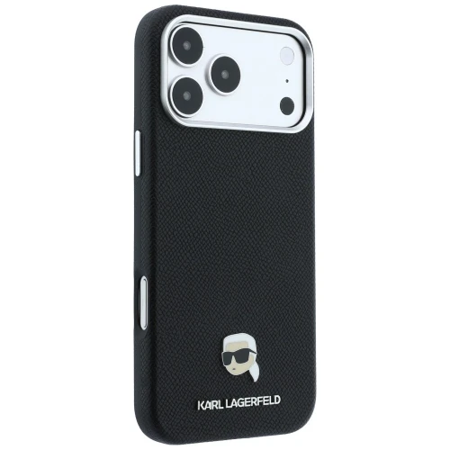 Etui Karl Lagerfeld Grained Karl Head Metal do iPhone 18 Pro Max / 17 Pro Max czarne (4/8)