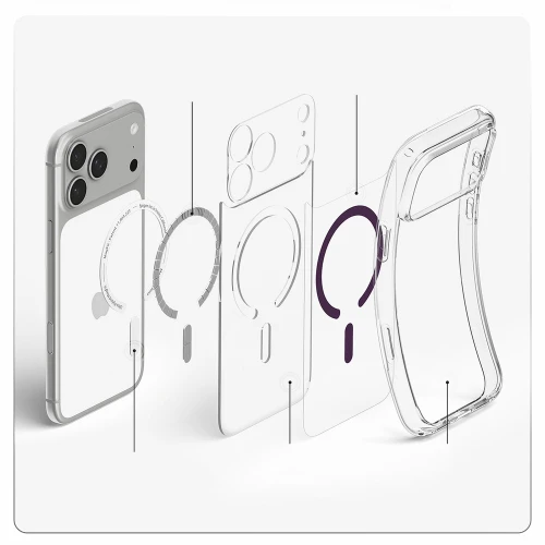 Etui Spigen Ultra Hybrid Mag do MagSafe do iPhone 18 Pro / 17 Pro, przezroczysto-fioletowe (3/16)
