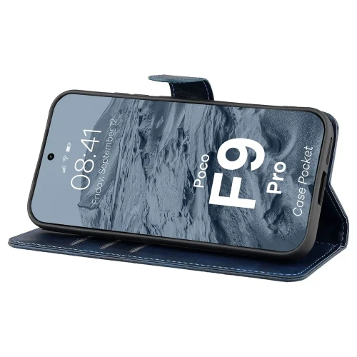 Etui z klapką Bizon Case Pocket do Xiaomi POCO F9 Pro, granatowe (5/6)
