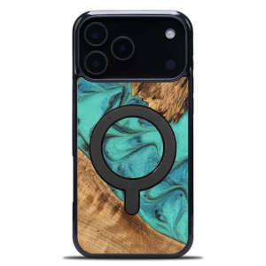 Drewniane etui Bewood Unique Turquoise do MagSafe do iPhone 18 Pro Max / 17 Pro Max