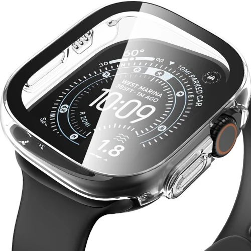 Etui + szkło Tech-Protect Defense do Apple Watch Ultra 4 49mm / 3 49mm / 2 49mm / 1 49mm, 2 sztuki, tytanowe, przezroczyste (2/11)