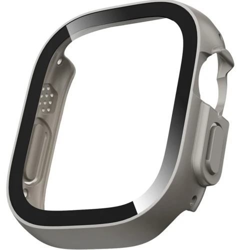 Etui + szkło Tech-Protect Defense do Apple Watch Ultra 4 49mm / 3 49mm / 2 49mm / 1 49mm, 2 sztuki, tytanowe, przezroczyste (3/11)