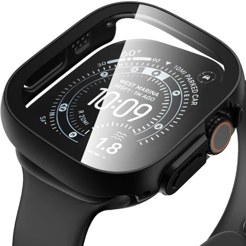 Etui + szkło Tech-Protect Defense do Apple Watch Ultra 4 49mm / 3 49mm / 2 49mm / 1 49mm, 2 sztuki, czarne, przezroczyste (6/11)