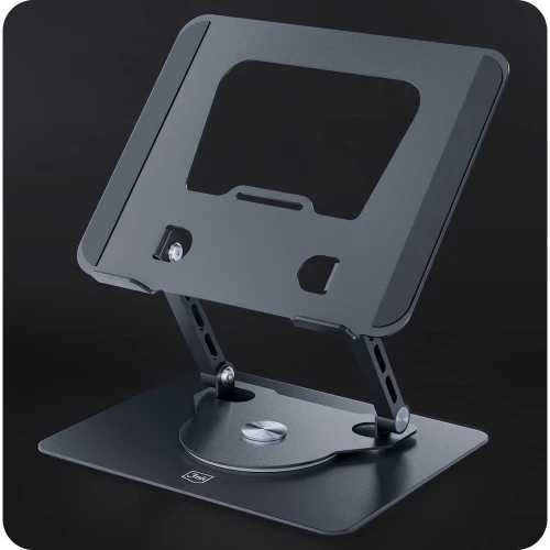 Podstawka pod laptop i tablet do 17,3", 3mk Solid Stand, obrót 360°, czarny (9/9)