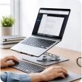Podstawka pod laptop i tablet do 17,3", 3mk Solid Stand, obrót 360°, srebrna (3/7)