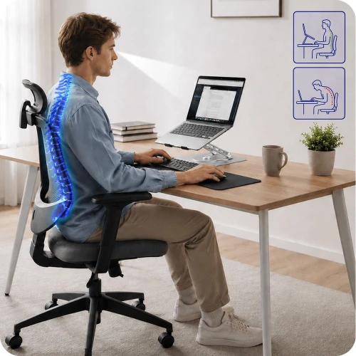 Podstawka pod laptop i tablet do 17,3", 3mk Solid Stand, obrót 360°, srebrna (5/7)