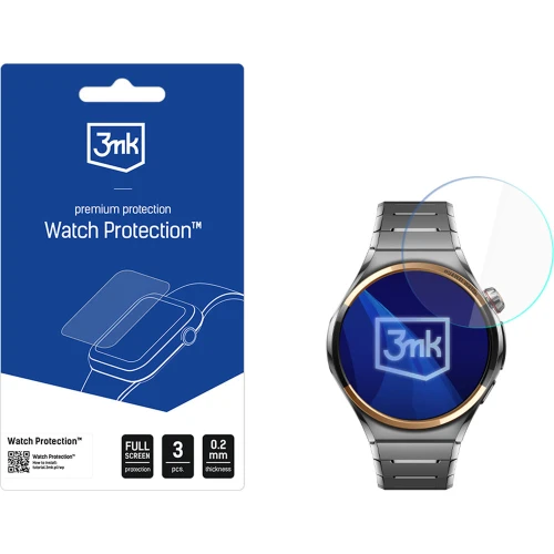Folia ochronna 3mk Watch Protection ARC do Huawei Watch 6 46 mm, 3 sztuki (1/3)