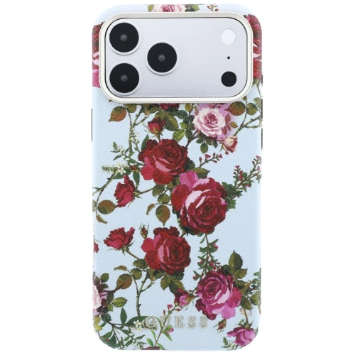 Etui Guess  do iPhone 18 Pro Max / 17 Pro Max, niebieskie z motywem kwiatów (3/8)