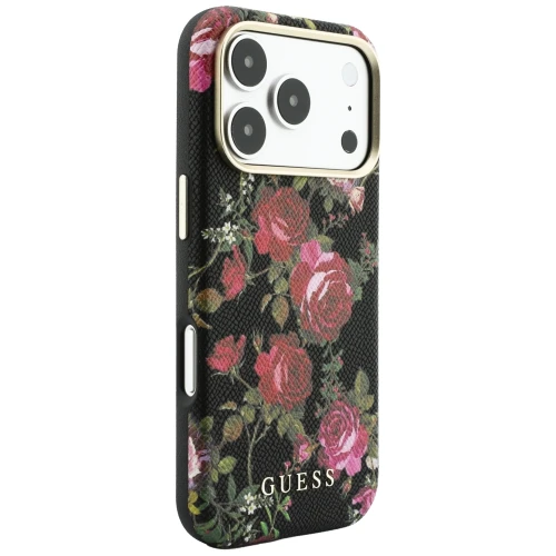 Etui Guess  do iPhone 18 Pro Max / 17 Pro Max, czarne z motywem kwiatów (4/8)