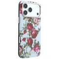 Etui Guess  do iPhone 18 Pro / 17 Pro, niebieskie z motywem kwiatów (4/8)