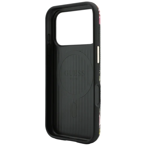 Etui Guess  do iPhone 18 Pro / 17 Pro, czarne z motywem kwiatów (7/8)