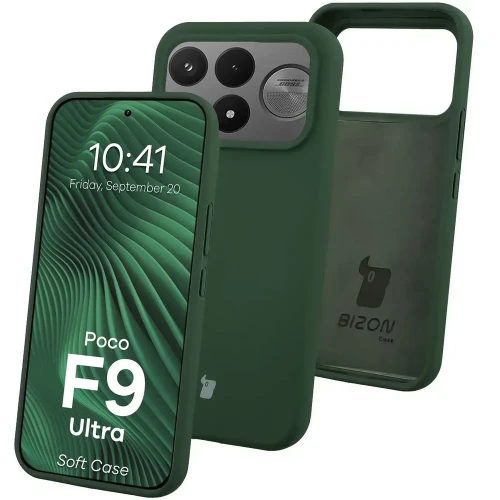 Silikonowe etui Bizon Soft Case do Xiaomi POCO F9 Ultra, ciemnozielone (1/7)
