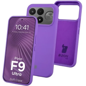 Silikonowe etui Bizon Soft Case do Xiaomi POCO F9 Ultra, fioletowe