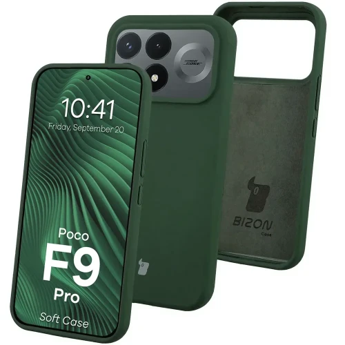 Silikonowe etui Bizon Soft Case do Xiaomi POCO F9 Pro, ciemnozielone (1/7)