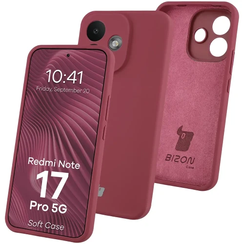 Silikonowe etui Bizon Soft Case do Xiaomi Redmi Note 17 Pro 5G, ciemnofioletowe (1/7)