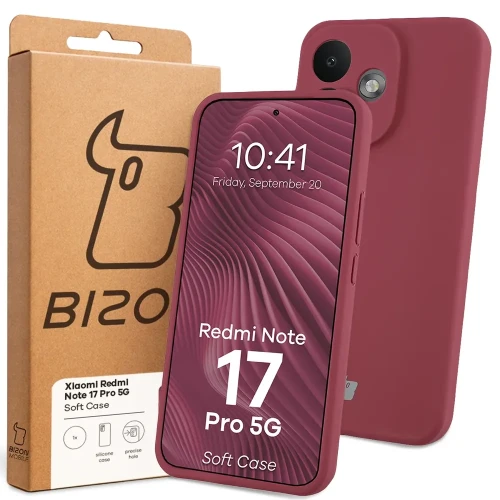 Silikonowe etui Bizon Soft Case do Xiaomi Redmi Note 17 Pro 5G, ciemnofioletowe (7/7)