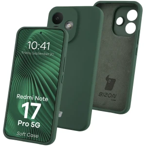Silikonowe etui Bizon Soft Case do Xiaomi Redmi Note 17 Pro 5G, ciemnozielone