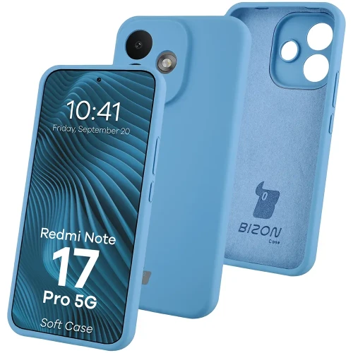 Silikonowe etui Bizon Soft Case do Xiaomi Redmi Note 17 Pro 5G, niebieskie (1/7)
