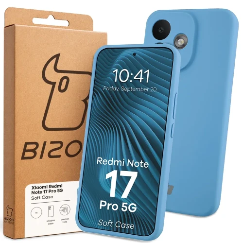 Silikonowe etui Bizon Soft Case do Xiaomi Redmi Note 17 Pro 5G, niebieskie (7/7)