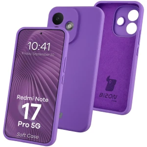 Silikonowe etui Bizon Soft Case do Xiaomi Redmi Note 17 Pro 5G, fioletowe