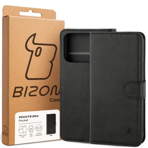 Etui z klapką Bizon Case Pocket do Xiaomi POCO F9 Ultra, czarne (6/6)