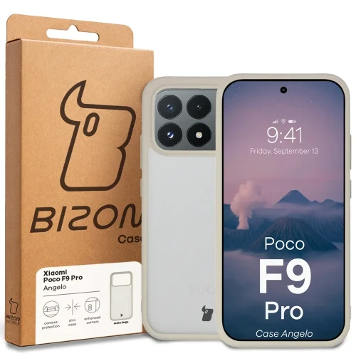 Etui Bizon Case Angelo do Xiaomi POCO F9 Pro, półprzezroczyste z beżową ramką (6/6)