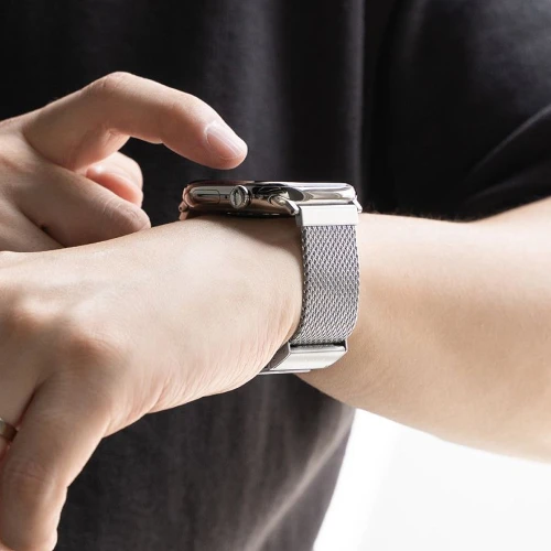 Pasek ze stali nierdzewnej Ringke Metal One Mesh do Apple Watch 44/45/46/49 mm, srebrny (6/8)