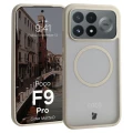 Etui z pierścieniem magnetycznym Bizon Case MatteO do Xiaomi POCO F9 Pro, przydymione-beżowe (1/7)