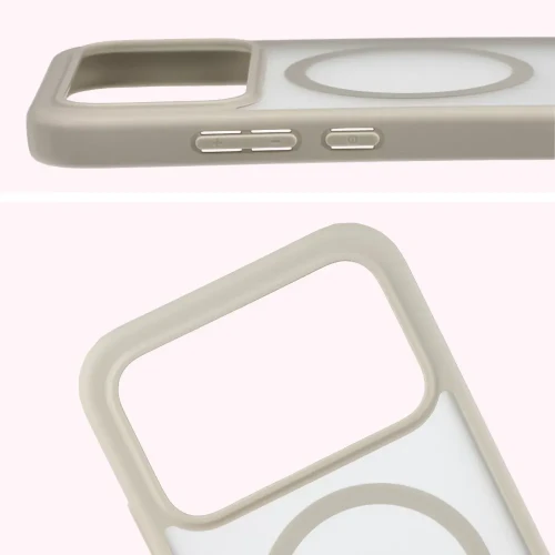 Etui z pierścieniem magnetycznym Bizon Case MatteO do Xiaomi POCO F9 Pro, przydymione-beżowe (4/7)
