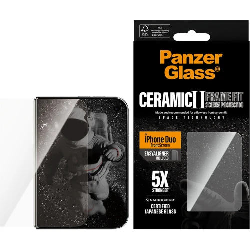 Szkło hartowane z aplikatorem PanzerGlass Ceramic Ultra-Wide Fit + Easy Aligner do iPhone Duo (4/6)
