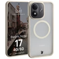 Etui z pierścieniem magnetycznym Bizon Case MatteO do Xiaomi Redmi Note 17 4G/5G, przydymione-beżowe (1/7)