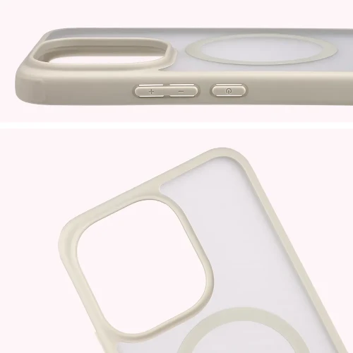Etui z pierścieniem magnetycznym Bizon Case MatteO do Xiaomi Redmi Note 17 4G/5G, przydymione-beżowe (4/7)