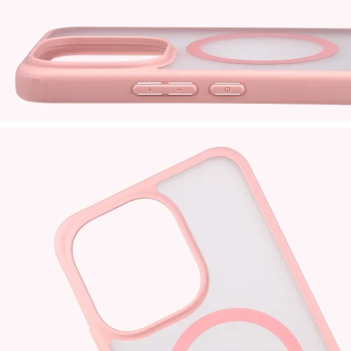 Etui z pierścieniem magnetycznym Bizon Case MatteO do Xiaomi Redmi Note 17 4G/5G, przydymione-jasnoróżowe (4/7)