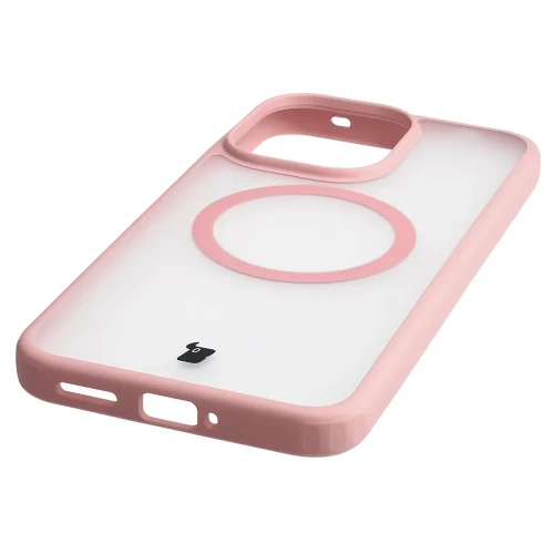 Etui z pierścieniem magnetycznym Bizon Case MatteO do Xiaomi Redmi Note 17 4G/5G, przydymione-jasnoróżowe (6/7)
