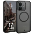 Etui z pierścieniem magnetycznym Bizon Case MatteO do Xiaomi Redmi Note 17 Pro 5G, przydymione-czarne (1/7)