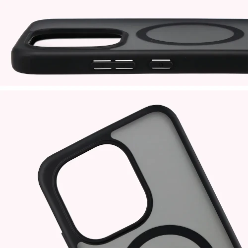 Etui z pierścieniem magnetycznym Bizon Case MatteO do Xiaomi Redmi Note 17 Pro 5G, przydymione-czarne (4/7)
