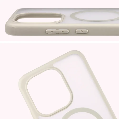 Etui z pierścieniem magnetycznym Bizon Case MatteO do Xiaomi Redmi Note 17 Pro 5G, przydymione-beżowe (4/7)