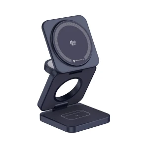 Ładowarka indukcyjna 3w1 Forcell F-Energy AluFold Pro, Qi2.2 do MagSafe, 25W, gratanowa