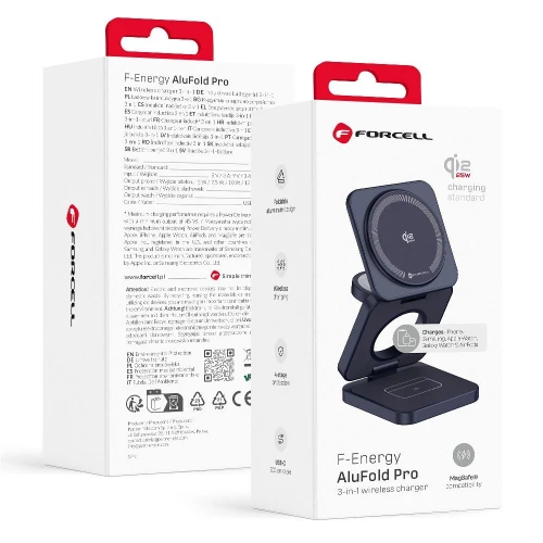 Ładowarka indukcyjna 3w1 Forcell F-Energy AluFold Pro, Qi2.2 do MagSafe, 25W, gratanowa (5/5)