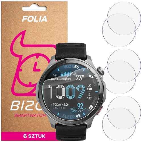 Folia ochronna na ekran zegarka Bizon Watch Film HydroFlex do Amazfit Balance 2 XT, 6 sztuk (1/5)