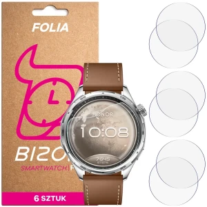 Folia ochronna na ekran zegarka Bizon Watch Film HydroFlex do Honor Watch 6, 6 sztuk