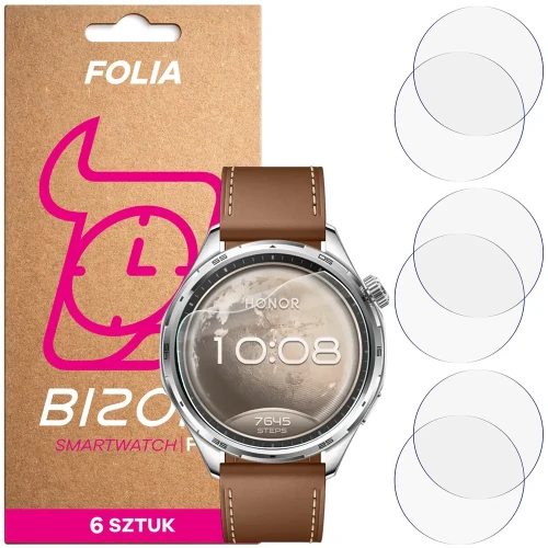 Folia ochronna na ekran zegarka Bizon Watch Film HydroFlex do Honor Watch 6, 6 sztuk (1/5)