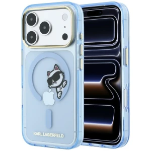 Etui Karl Lagerfeld Peekaboo Logo do MagSafe do iPhone 18 Pro Max / 17 Pro Max, niebieskie