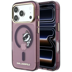 Etui Karl Lagerfeld Peekaboo Logo do MagSafe do iPhone 18 Pro Max / 17 Pro Max, burgundowe