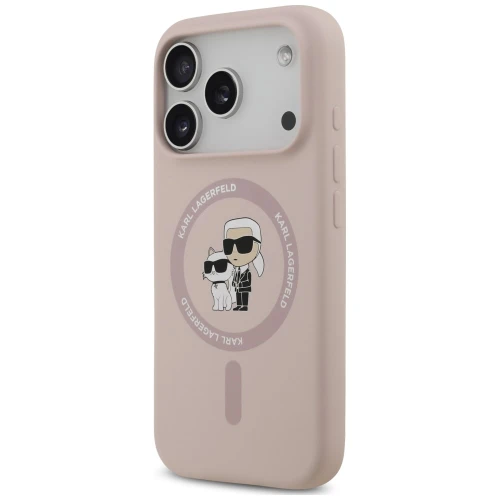 Etui Karl Lagerfeld Silicone Karl & Choupette Ring do MagSafe do iPhone 18 Pro Max / 17 Pro Max, różowe (2/8)