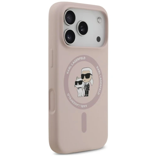 Etui Karl Lagerfeld Silicone Karl & Choupette Ring do MagSafe do iPhone 18 Pro Max / 17 Pro Max, różowe (4/8)