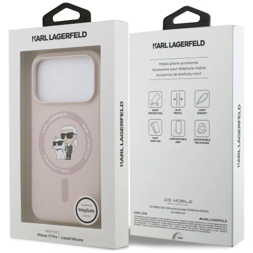 Etui Karl Lagerfeld Silicone Karl & Choupette Ring do MagSafe do iPhone 18 Pro Max / 17 Pro Max, różowe (8/8)