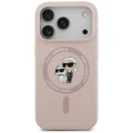 Etui Karl Lagerfeld Silicone Karl & Choupette Ring do MagSafe do iPhone 18 Pro / 17 Pro, różowe (3/8)