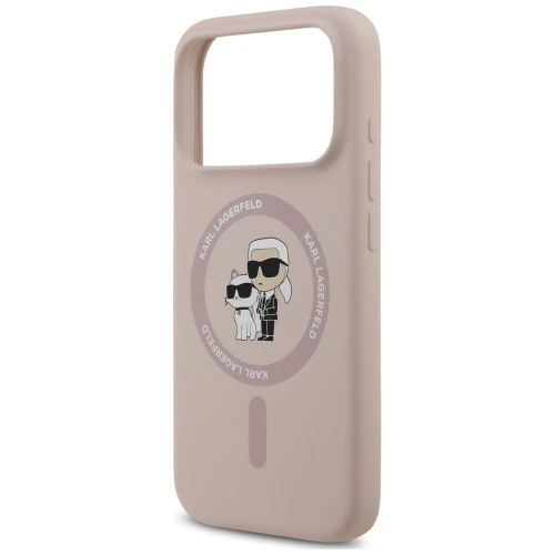 Etui Karl Lagerfeld Silicone Karl & Choupette Ring do MagSafe do iPhone 18 Pro / 17 Pro, różowe (6/8)